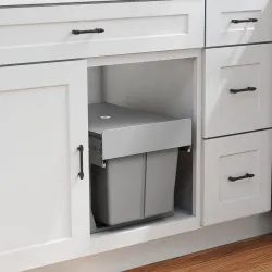Cubo de Basura Extraíble bajo Fregadero con 3 Contenedores Capacidad Total 31L (15L+8Lx2) Fijación Inferior Gris... - Ogal.Es