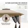 Cenador Plegable 3,6x3,6 m con Laterales de Malla UPF50+ Altura Ajustable Bolsa con Ruedas y Bolsas de Arena Beige - Ogal.Es