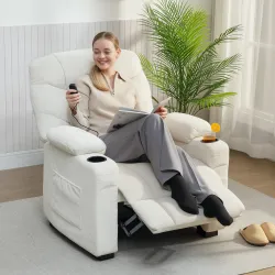 Sillón Relax Reclinable Eléctrico Silencioso con Función Memoria Reposapiés Mando a Distancia Bolsillos Laterale... - Ogal.Es