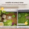 Casa para Tortugas de Madera con Techo de Malla Bandeja Extraíble y Soporte para Lámpara 104x53x82 cm Gris y Blanco - Ogal.Es