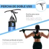 2 en 1 Barra de Dominadas para Pared de Acero Soporte de Saco de Boxeo Carga Máx. 130 kg 93x47x51 cm Negro - Ogal.Es