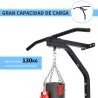 2 en 1 Barra de Dominadas para Pared de Acero Soporte de Saco de Boxeo Carga Máx. 130 kg 93x47x51 cm Negro - Ogal.Es