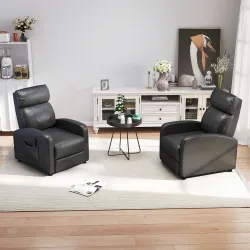 Sillón de Masaje Reclinable con Mando a Distancia Bolsillo Lateral y Temporizador Tapizado en PU 68x88x98 cm Negro - Ogal.Es