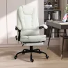Silla de Oficina con 7 Puntos de Masaje con Reposapiés Retráctil Altura Ajustable Control Remoto y Tejido de PU ... - Ogal.Es