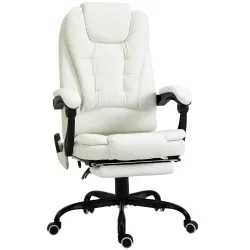 Silla de Oficina con 7 Puntos de Masaje con Reposapiés Retráctil Altura Ajustable Control Remoto y Tejido de PU ... - Ogal.Es