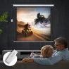 Pantalla de Proyector Eléctrica 85 Pulgadas Pantalla de Proyección con Control Remoto Formato 1:1 HD 4K Blanco - Ogal.Es
