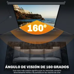 Pantalla de Proyector Eléctrica 85 Pulgadas Pantalla de Proyección con Control Remoto Formato 1:1 HD 4K Blanco - Ogal.Es