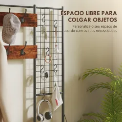 Perchero Zapatero con Zapatero Ganchos Cajones y Eatante para Entrada Pasillo Salón 100x30x183 cm Marrón&nbsp;Rústico - Ogal.Es