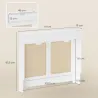Cubre Radiadores con Puertas Abatibles y Ratán 2 Compartimentos Diseño Bohemio para Salón Dormitorio Blanco - Ogal.Es