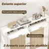 Cubre Radiadores con Puertas Abatibles y Ratán 2 Compartimentos Diseño Bohemio para Salón Dormitorio Blanco - Ogal.Es