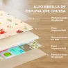 Alfombra Bebé Acolchada Plegable Reversible 150x180 cm Tapete de Actividades Bebé XPE Impermeable Multicolor - Ogal.Es