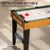 Mesa Multijuegos 5 en 1 con Futbolines para Niños Billar Ping-pong Hockey y Baloncesto 134x108x144 cm Natural y ... - Ogal.Es