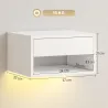 Juego de 2 Mesitas de Noche Flotantes con Luces LED RGB Control de APP Cajón Estante Abierto 37x32x21 cm Blanco - Ogal.Es