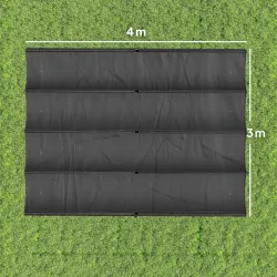 Techo de Repuesto Retráctil 4x3,5 m para Marco de 4x3 m Toldo de Tela Solo para Cenador Jardín con 8 Orificios Gris - Ogal.Es