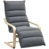 Butaca de Salón con Reposapiés Ajustable Tapizada en Terciopelo con Marco de Madera 67x93x105 cm Gris Oscuro - Ogal.Es