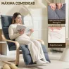 Butaca de Salón con Reposapiés Ajustable Tapizada en Terciopelo con Marco de Madera 67x93x105 cm Gris Oscuro - Ogal.Es