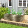 Jardinera Exterior Grande Rectangular de Acero Galvanizado para Terraza con Base Abierta 180x90x57,5 cm Natural - Ogal.Es