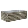 Jardinera Exterior Grande Rectangular de Acero Galvanizado para Terraza con Base Abierta 180x90x57,5 cm Natural - Ogal.Es