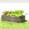 Jardinera Exterior Grande Rectangular de Acero Galvanizado para Terraza con Base Abierta 180x90x57,5 cm Natural - Ogal.Es