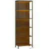 Librería de 5 Niveles con Luces LED de 7 Colores Estantería para Libros 60x30x179 cm Estantería Industrial Negro - Ogal.Es