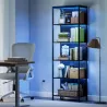Librería de 5 Niveles con Luces LED de 7 Colores Estantería para Libros 60x30x179 cm Estantería Industrial Negro - Ogal.Es