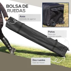 Carpa Plegable Pop-up con Altura Ajustable Protección UV50+ Doble Techo y Mosquiteras 4x4x2,8 m Gris Claro - Ogal.Es