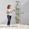 Juego de 2 Obeliscos de Jardín de Acero PE 1,74 m Enrejados para Plantas Trepadoras Rosas para Exterior Patio Negro - Ogal.Es
