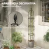 Juego de 2 Obeliscos de Jardín de Acero PE 1,74 m Enrejados para Plantas Trepadoras Rosas para Exterior Patio Negro - Ogal.Es
