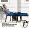 Tumbona Plegable con Respaldo Ajustable Reposacabezas Bolsillo Lateral Bandeja y Estructura de Acero 190x60x31 c... - Ogal.Es