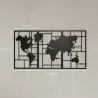 Decoración de Metal para Pared de Mapa Mundial de 3 Piezas para Salón Dormitorio Pasillo Negro - Ogal.Es