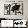 Decoración de Metal para Pared de Mapa Mundial de 3 Piezas para Salón Dormitorio Pasillo Negro - Ogal.Es