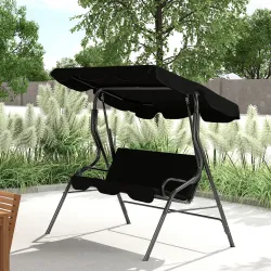 Columpio de Exterior con Toldo Ajustable en Ángulo Impermeable y Marco de Acero para Patio Balcón 170x110x153 cm... - Ogal.Es