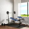 Banco de Musculación con Respaldo Ajustable y Soporte para Barras Regulable para Entrenamiento en Casa Gimnasio ... - Ogal.Es