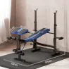 Banco de Musculación con Respaldo Ajustable y Soporte para Barras Regulable para Entrenamiento en Casa Gimnasio ... - Ogal.Es