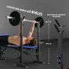 Banco de Musculación con Respaldo Ajustable y Soporte para Barras Regulable para Entrenamiento en Casa Gimnasio ... - Ogal.Es