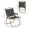 Set 2 Sillas de Jardín Plegables con Reposabrazos Sillas para Camping y Playa en Tela Oxford 54x59x78 cm Gris Os... - Ogal.Es