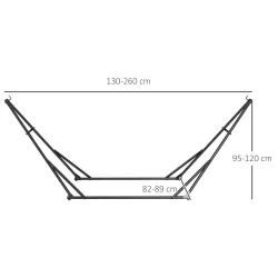 Soporte para Hamaca Plegable 2 en 1 Soporte para Silla Colgante con Estructura de Metal y Bolsa de Transporte Negro - Ogal.Es