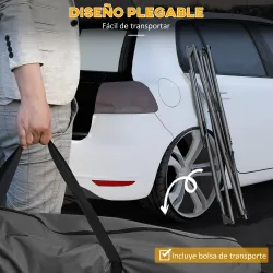 Soporte para Hamaca Plegable 2 en 1 Soporte para Silla Colgante con Estructura de Metal y Bolsa de Transporte Negro - Ogal.Es