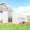 Invernadero de Túnel 6x3x2 m con Puerta con Bisagras 12 Ventanas de Malla y Estructura de Acero Galvanizado Blanco - Ogal.Es