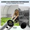 Invernadero de Túnel 6x3x2 m con Puerta con Bisagras 12 Ventanas de Malla y Estructura de Acero Galvanizado Blanco - Ogal.Es