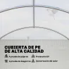 Invernadero de Túnel 6x3x2 m con Puerta con Bisagras 12 Ventanas de Malla y Estructura de Acero Galvanizado Blanco - Ogal.Es