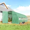 Invernadero de Túnel 6x3x2 m con Puerta con Bisagras 12 Ventanas de Malla y Estructura de Acero Galvanizado Verde - Ogal.Es