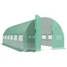 Invernadero de Túnel 6x3x2 m con Puerta con Bisagras 12 Ventanas de Malla y Estructura de Acero Galvanizado Verde - Ogal.Es