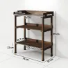 Mesa de Jardinería de Madera con Superficie Metálica Estantes y Ganchos para Jardín Terraza 76x37x89 cm Carbonizado - Ogal.Es