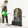 Jardinera con Pantalla de Privacidad Curva de Hojas de Metal y Opción de Montaje en Pared 61x23x113 cm Negro - Ogal.Es