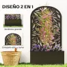 Jardinera con Pantalla de Privacidad Curva de Hojas de Metal y Opción de Montaje en Pared 61x23x113 cm Negro - Ogal.Es
