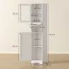 Columna de Baño con Puerta de Vidrio Estantes Ajustables Cajón para Espacios Pequeños 40x31x170 cm Blanco - Ogal.Es
