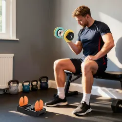 Mancuerna Ajustable 5 en 1 de 5 a 25 kg con Base de Almacenamiento y Mango Antideslizante para Casa Gimnasio Mul... - Ogal.Es