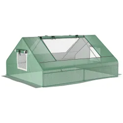 Invernadero Pequeño para Cultivo con 4 Ventanas Enrollables Marco de Acero y Cubierta PE Anti-UV 180x140x80 cm V... - Ogal.Es