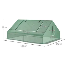 Invernadero Pequeño para Cultivo con 4 Ventanas Enrollables Marco de Acero y Cubierta PE Anti-UV 180x140x80 cm V... - Ogal.Es